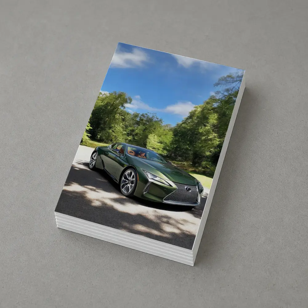 Lexus LC 500 Green Coupe Forest Setting – Postcards