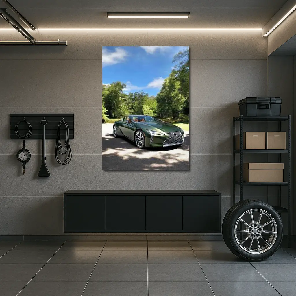 Lexus LC 500 Green Coupe Forest Setting – Wall Art