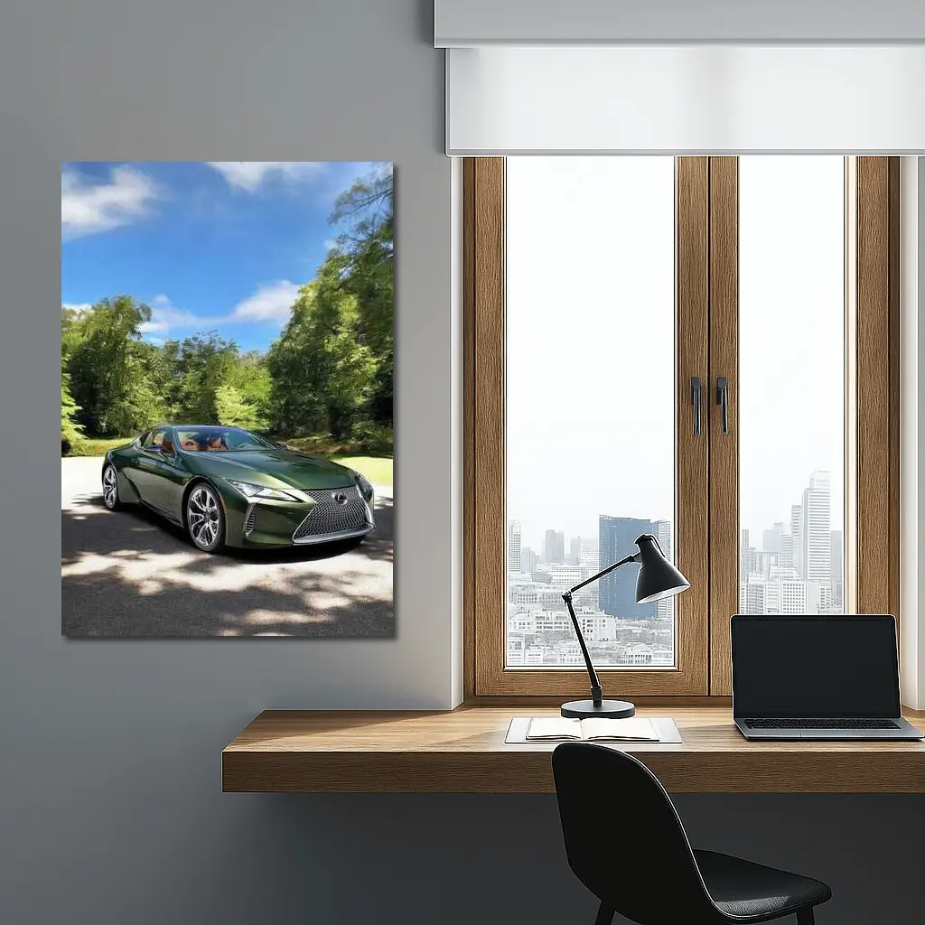 Lexus LC 500 Green Coupe Forest Setting – Wall Art