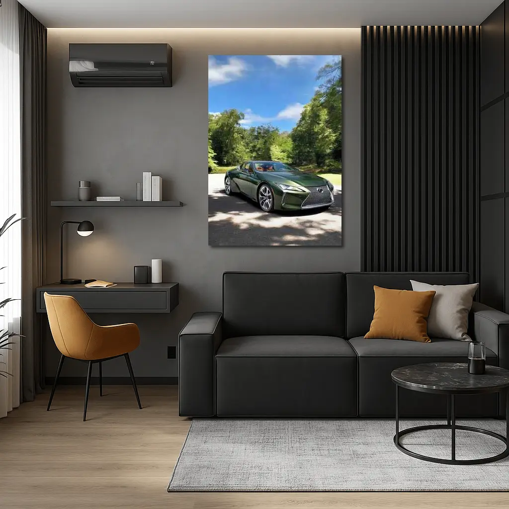 Lexus LC 500 Green Coupe Forest Setting – Wall Art