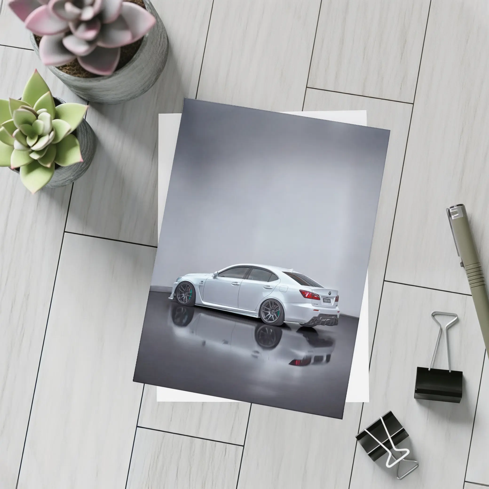 Lexus IS-F White Sedan Studio Shot – Postcards