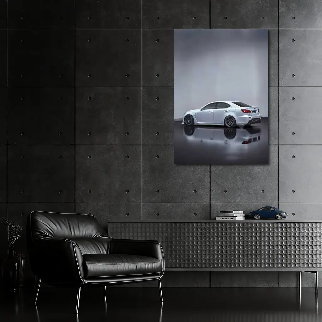 Lexus IS-F White Sedan Studio Shot – Wall Art