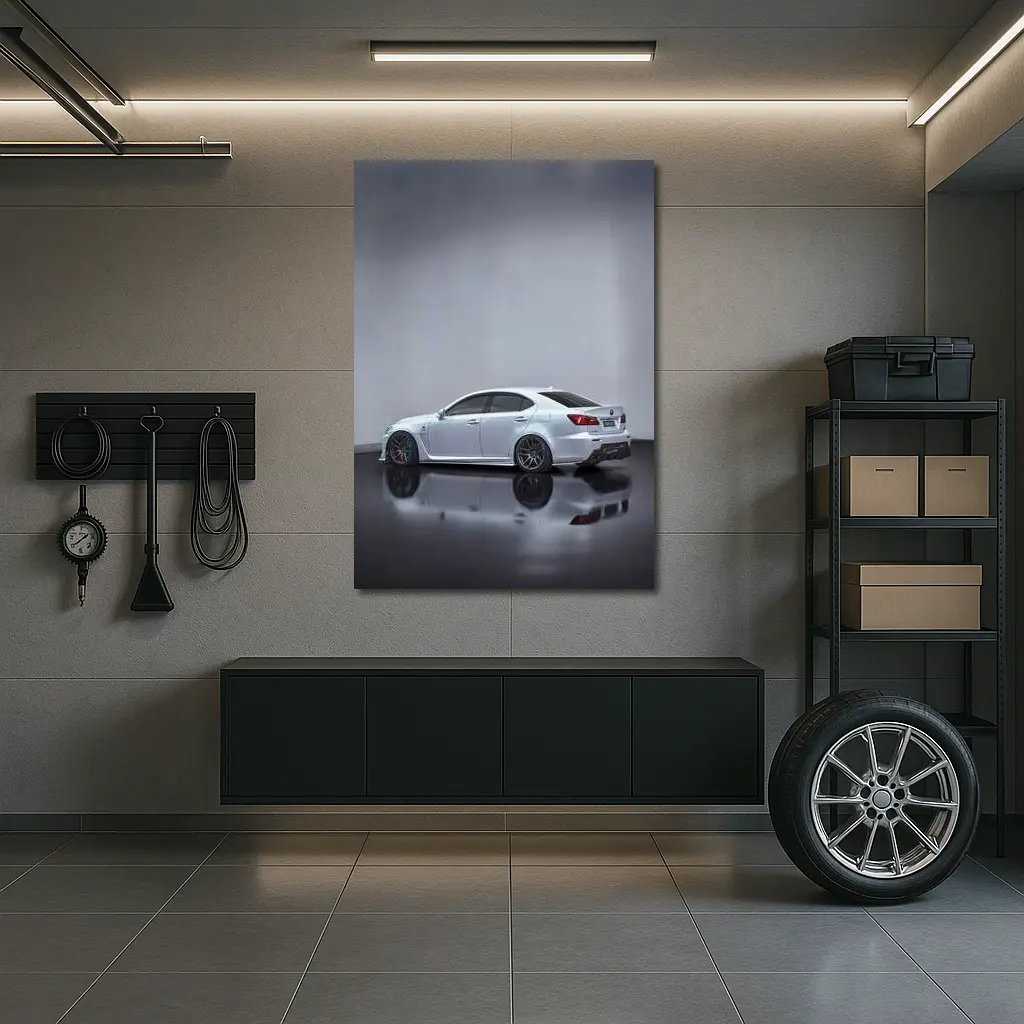Lexus IS-F White Sedan Studio Shot – Wall Art