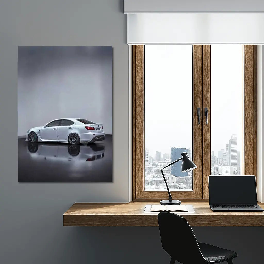 Lexus IS-F White Sedan Studio Shot – Wall Art