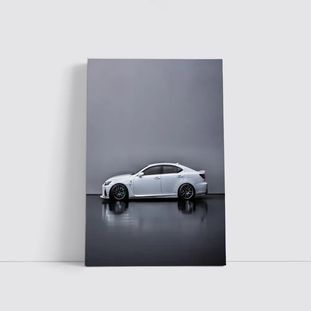 Lexus IS F White Studio Side Profile – Wall Art