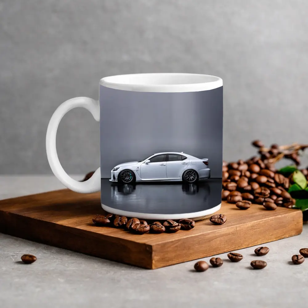 Lexus IS F White Studio Side Profile – Mugs