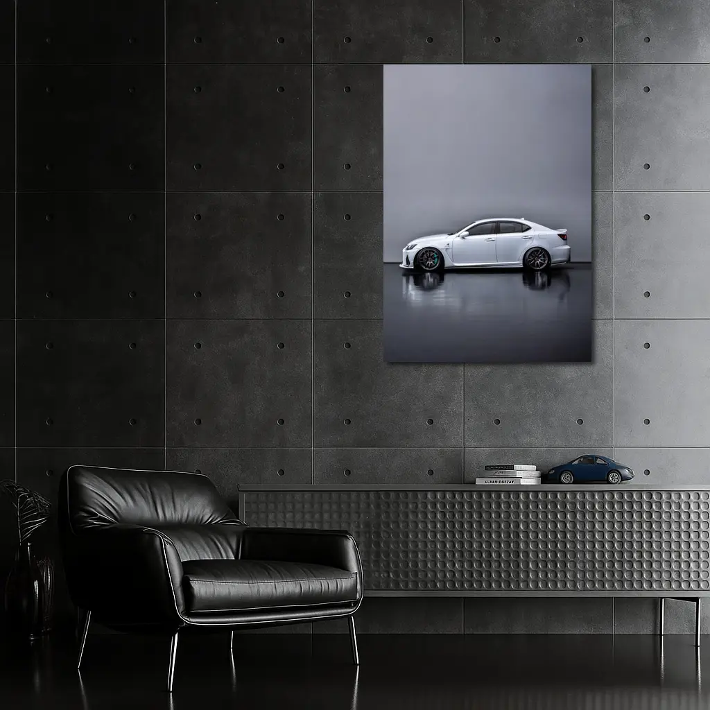 Lexus IS F White Studio Side Profile – Wall Art