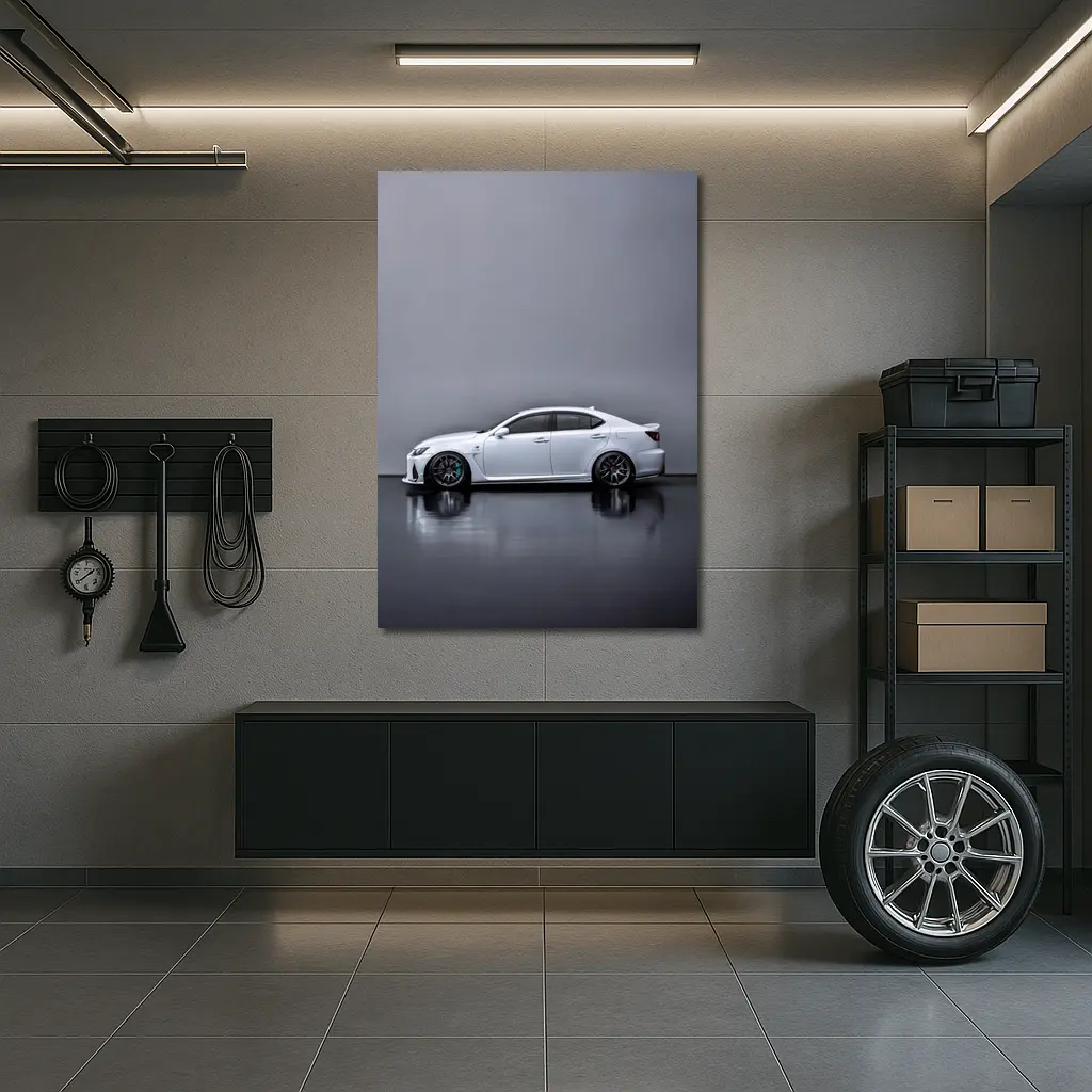 Lexus IS F White Studio Side Profile – Wall Art