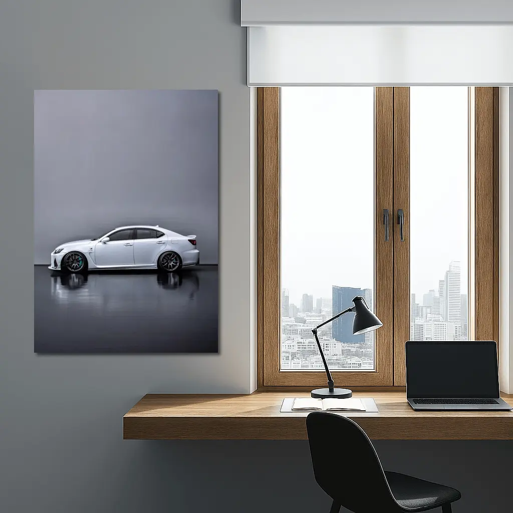 Lexus IS F White Studio Side Profile – Wall Art