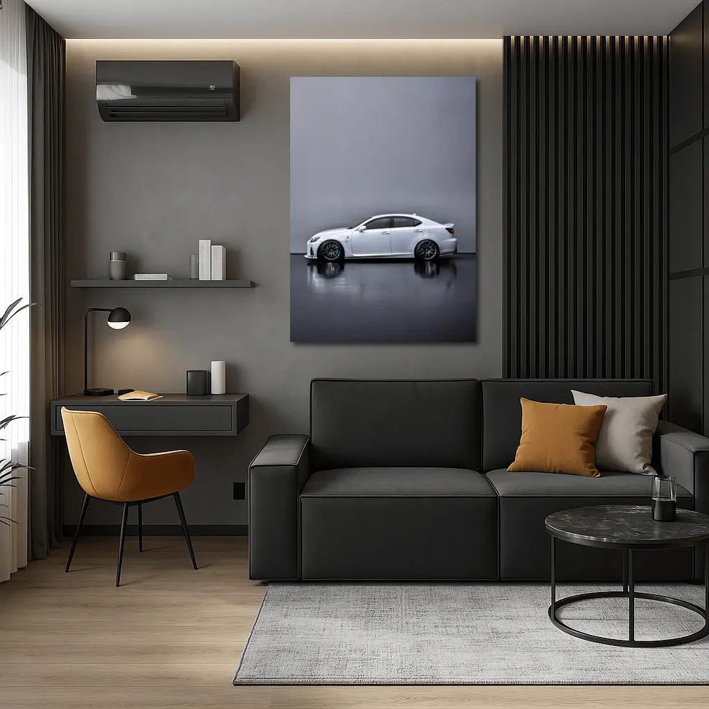 Lexus IS F White Studio Side Profile – Wall Art