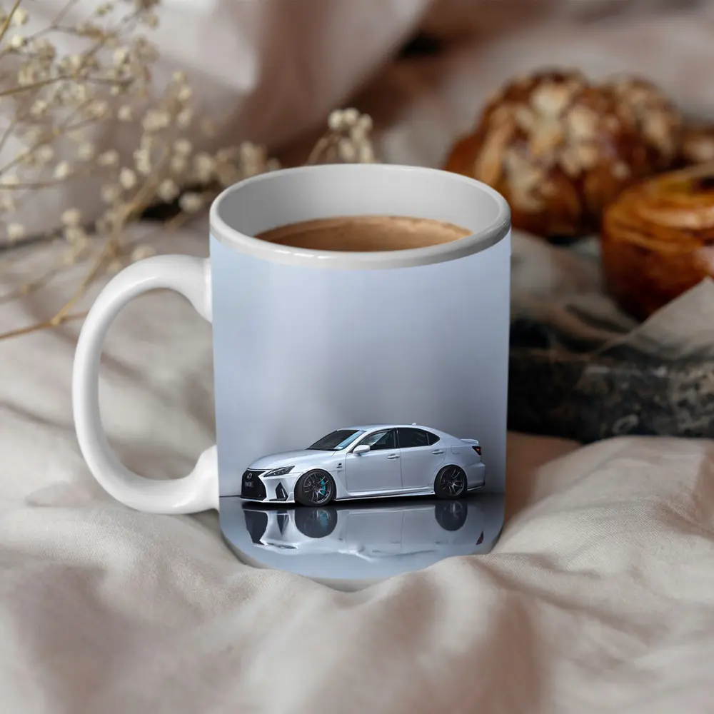 Lexus IS F White Studio Minimal Background – Mugs