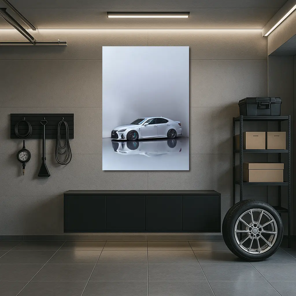 Lexus IS F White Studio Minimal Background – Wall Art