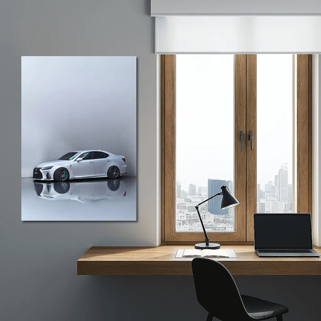 Lexus IS F White Studio Minimal Background – Wall Art