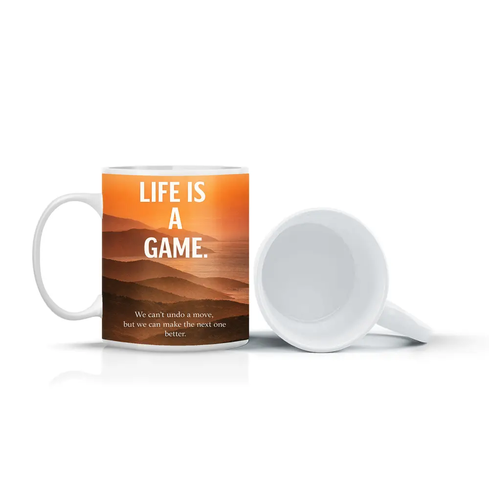 Life Is A Game Motivational Sunset Quote – Mugs