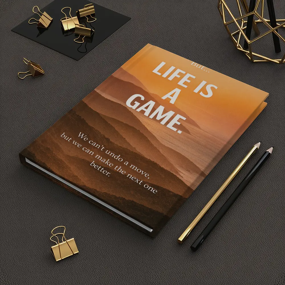 Life Is A Game Motivational Sunset Quote – Notebooks