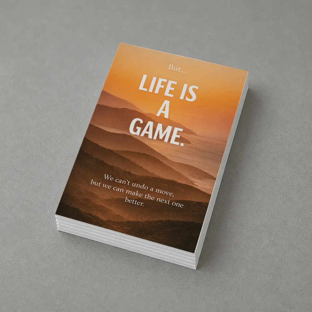 Life Is A Game Motivational Sunset Quote – Postcards