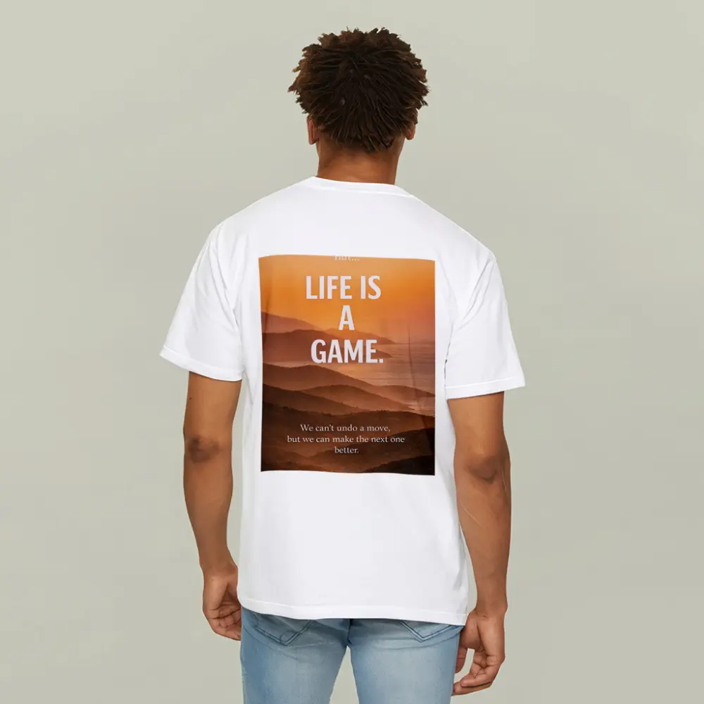 Life Is A Game Motivational Sunset Quote – T-Shirts