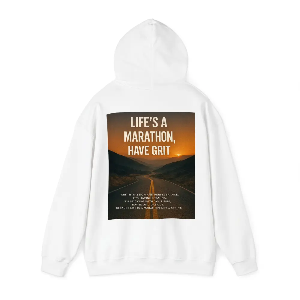 Life Marathon Grit Mindset Motivational Road Quote – Hoodies