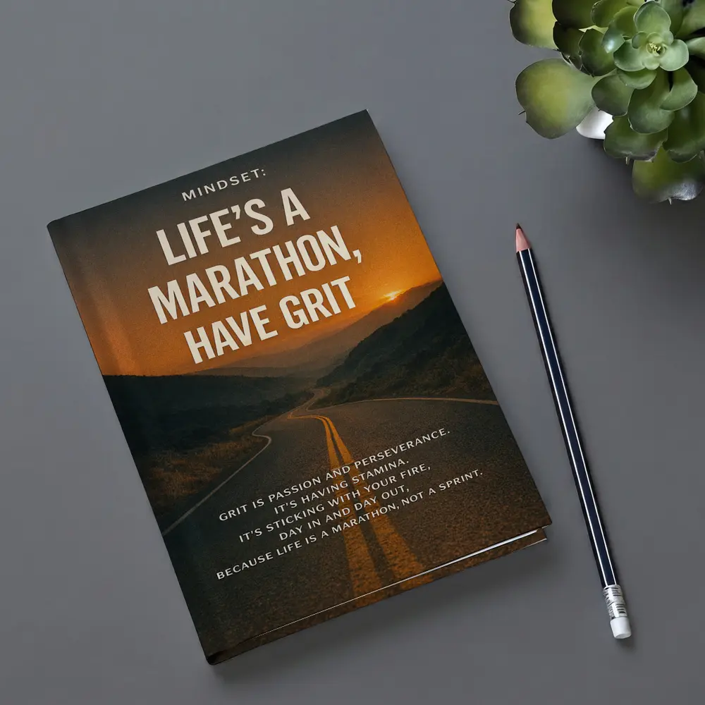 Life Marathon Grit Mindset Motivational Road Quote – Notebooks