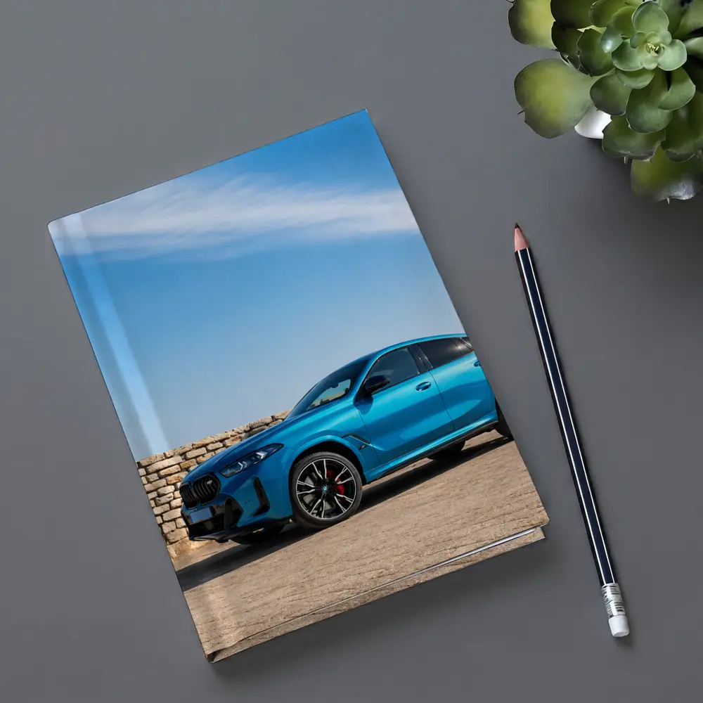 BMW X6 M Blue Parked Stone Wall – Notebooks