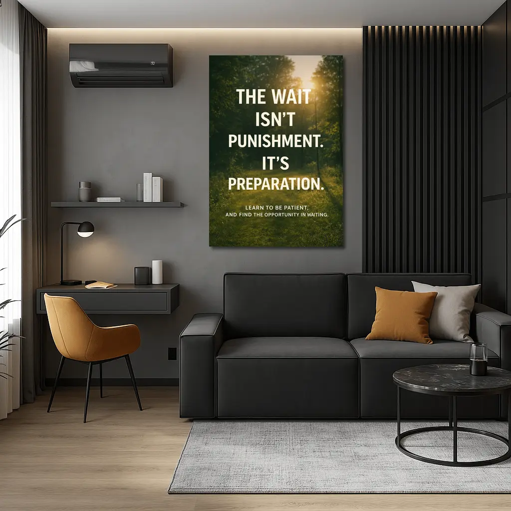The Wait Is Preparation Forest Path Quote – Wall Art