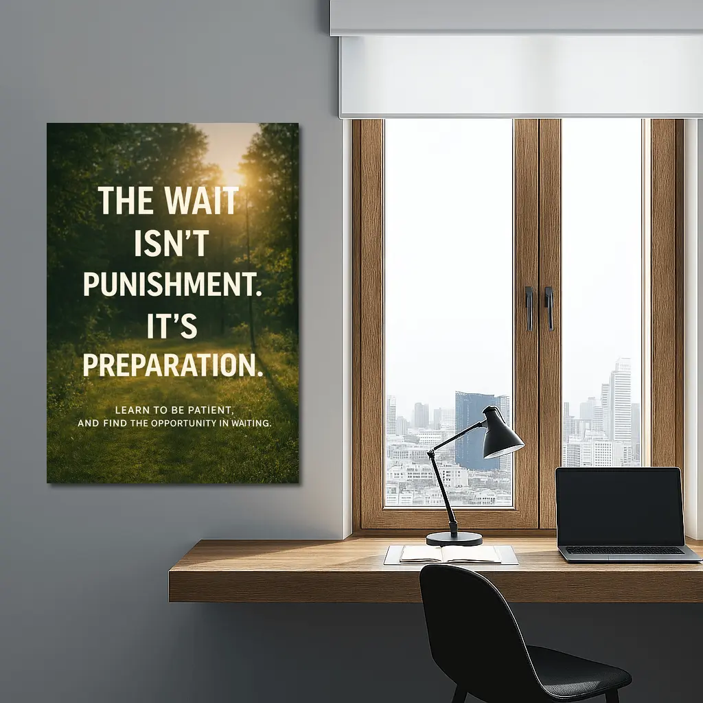 The Wait Is Preparation Forest Path Quote – Wall Art