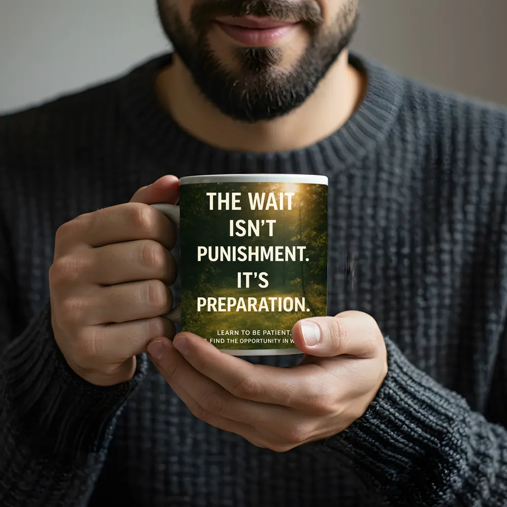 The Wait Is Preparation Forest Path Quote – Mugs