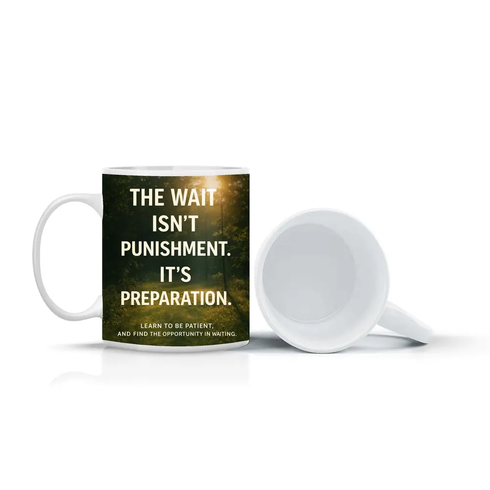 The Wait Is Preparation Forest Path Quote – Mugs