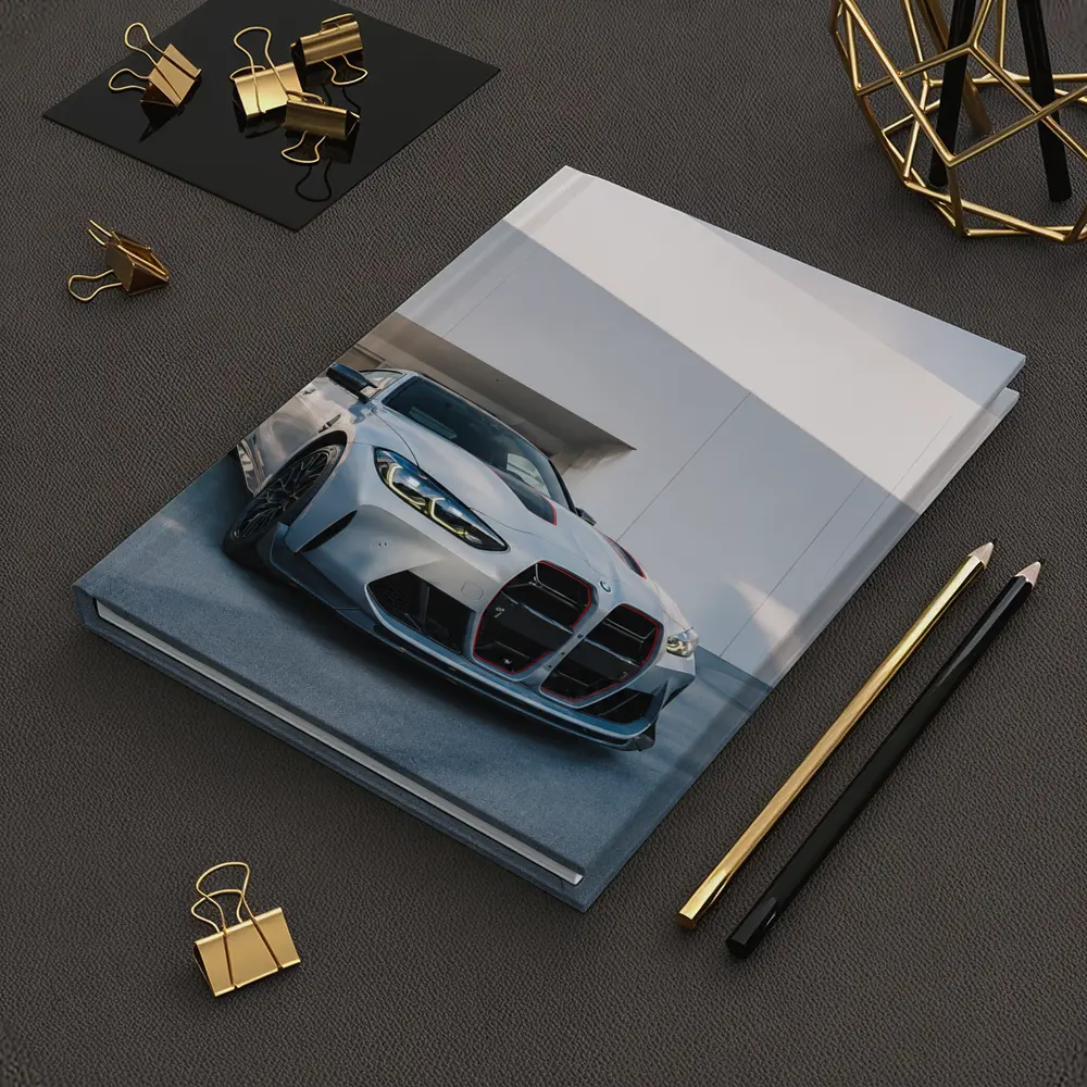 BMW M4 CSL Silver Against White Architecture – Notebooks