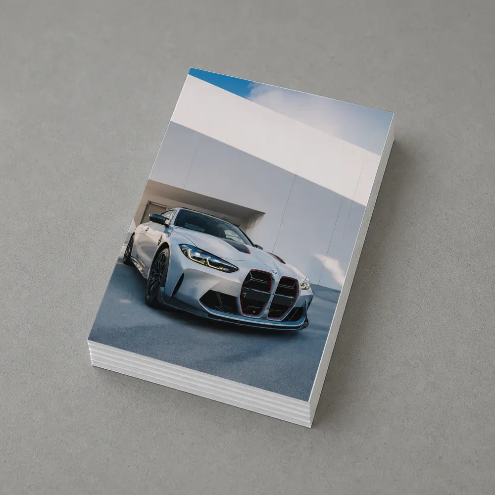 BMW M4 CSL Silver Against White Architecture – Postcards