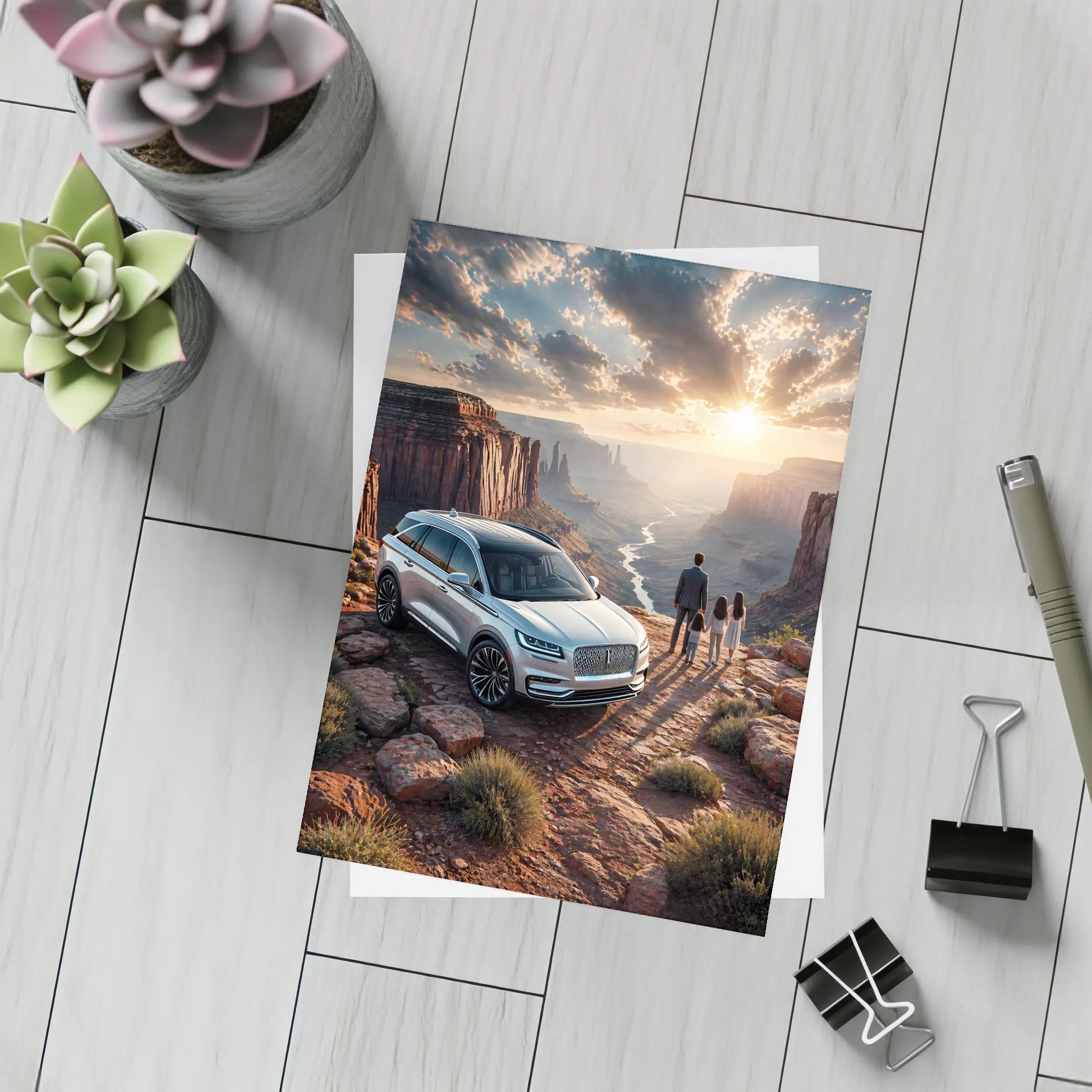 Lincoln Nautilus SUV Canyon Sunset View – Postcards