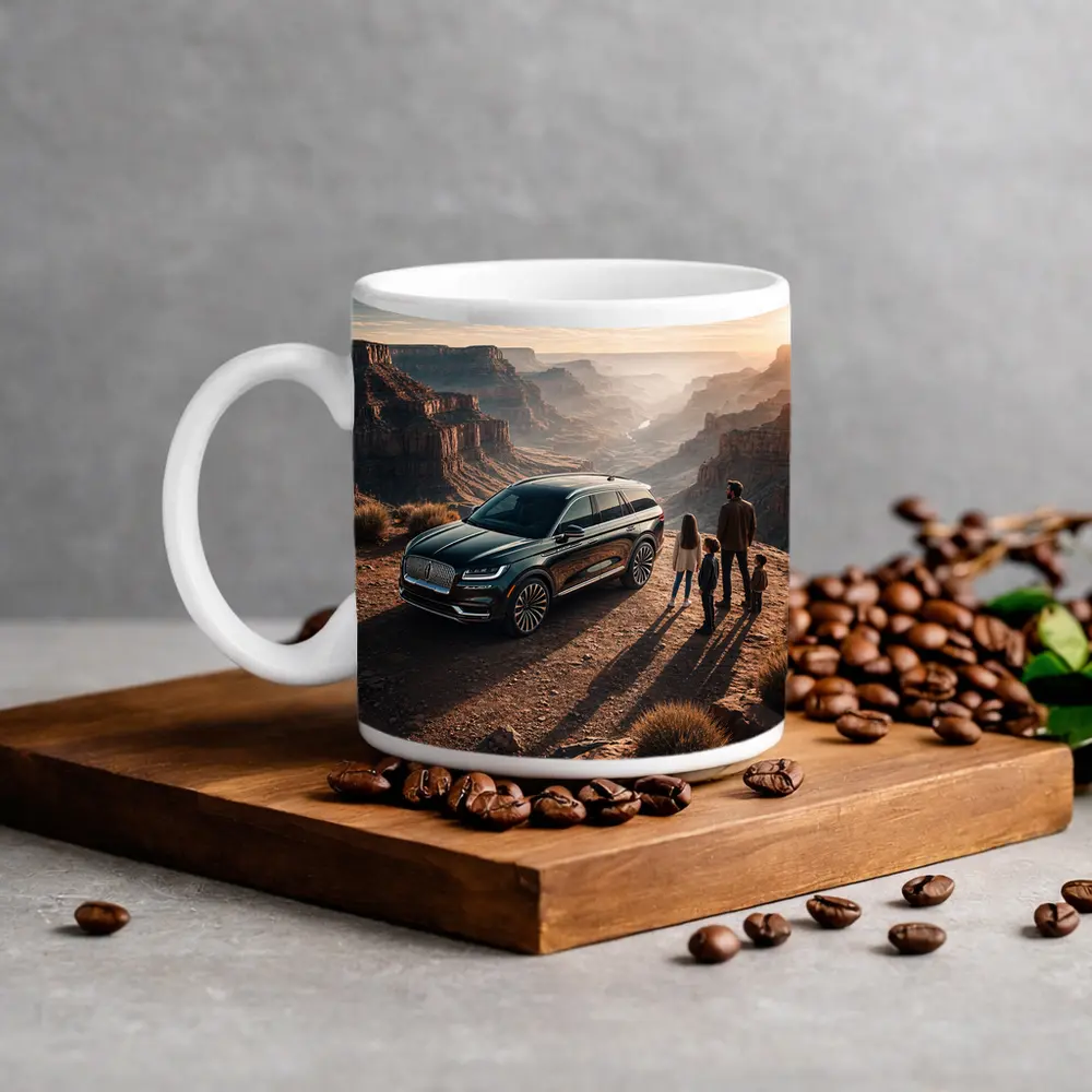Lincoln Aviator Family Canyon Overlook Sunset – Mugs