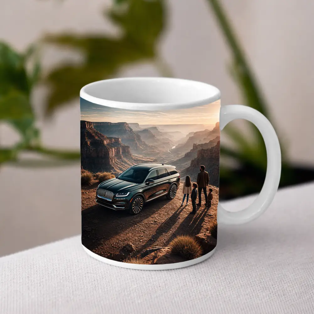 Lincoln Aviator Family Canyon Overlook Sunset – Mugs