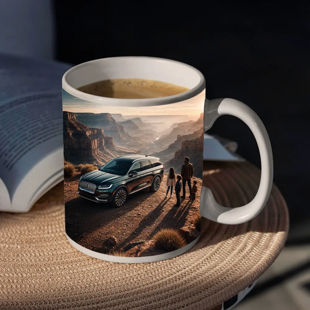 Lincoln Aviator Family Canyon Overlook Sunset – Mugs