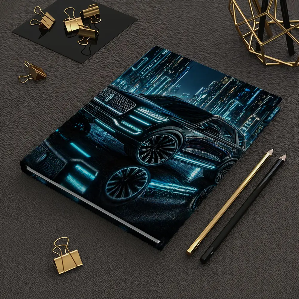 Lincoln Navigator Black Neon City Night – Notebooks