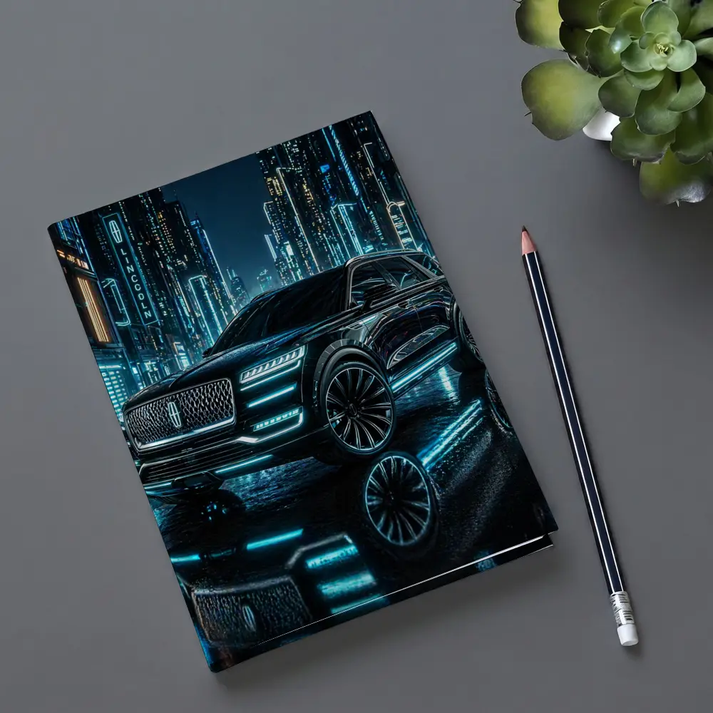 Lincoln Navigator Black Neon City Night – Notebooks