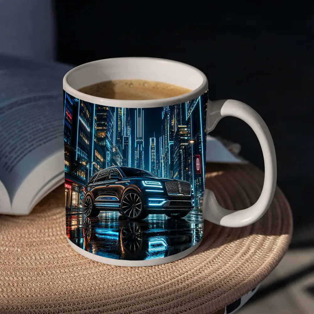Lincoln Navigator Neon City Night Street – Mugs