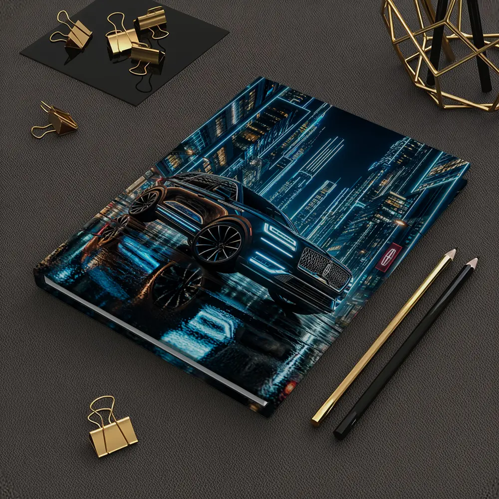 Lincoln Navigator Neon City Night Street – Notebooks