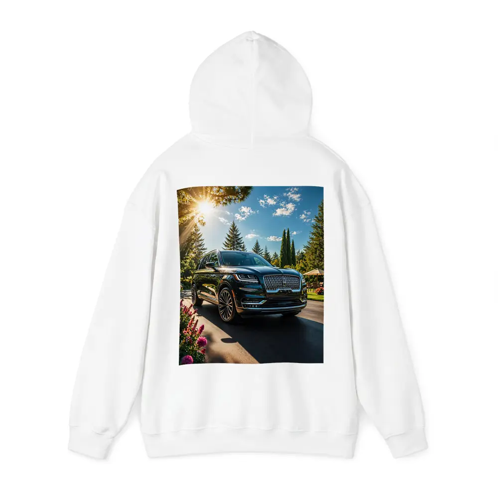 Lincoln Navigator Black SUV Sunny Garden Setting – Hoodies