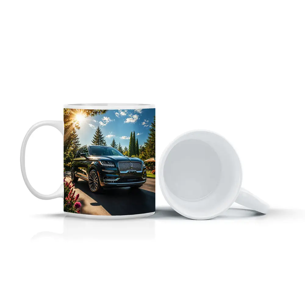 Lincoln Navigator Black SUV Sunny Garden Setting – Mugs