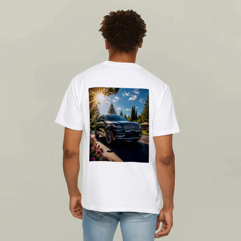 Lincoln Navigator Black SUV Sunny Garden Setting – T-Shirts