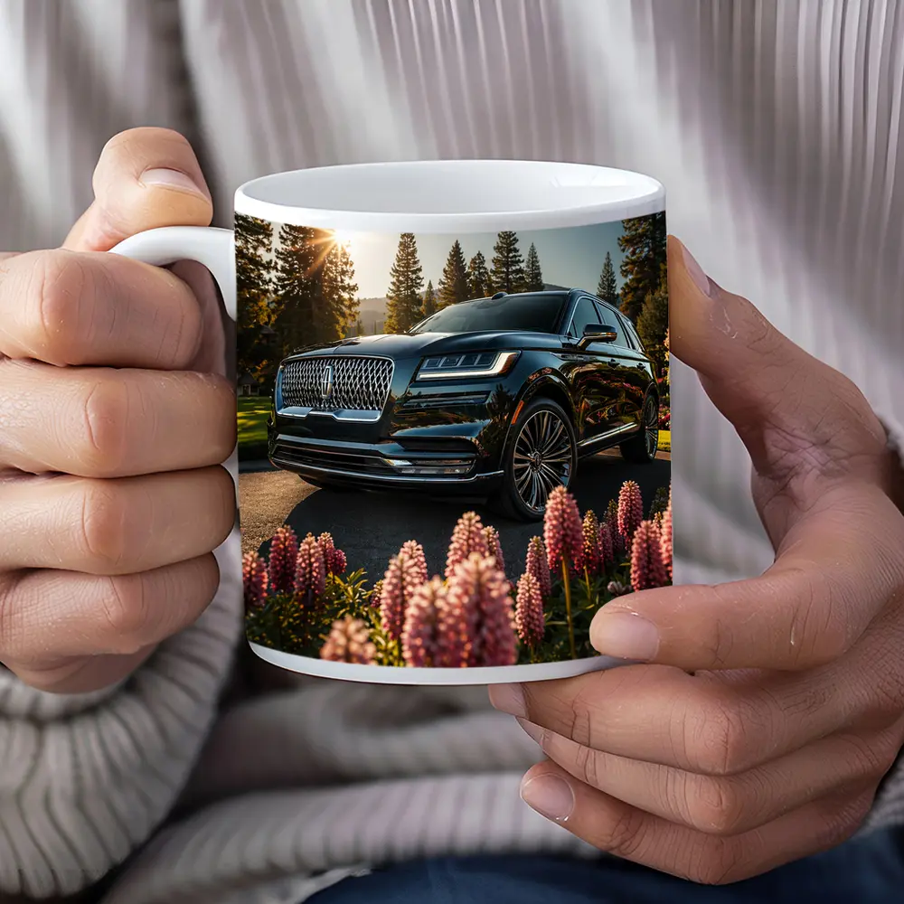 Lincoln Aviator Black SUV Sunny Forest Setting – Mugs