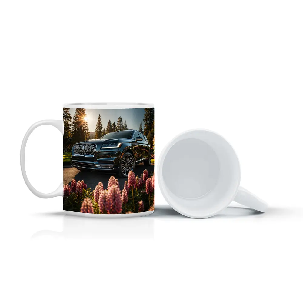 Lincoln Aviator Black SUV Sunny Forest Setting – Mugs