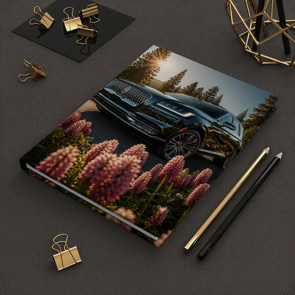Lincoln Aviator Black SUV Sunny Forest Setting – Notebooks