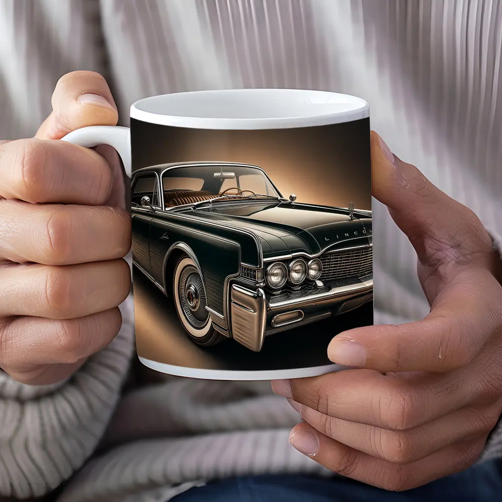 Lincoln Continental Classic Car Dark Background – Mugs