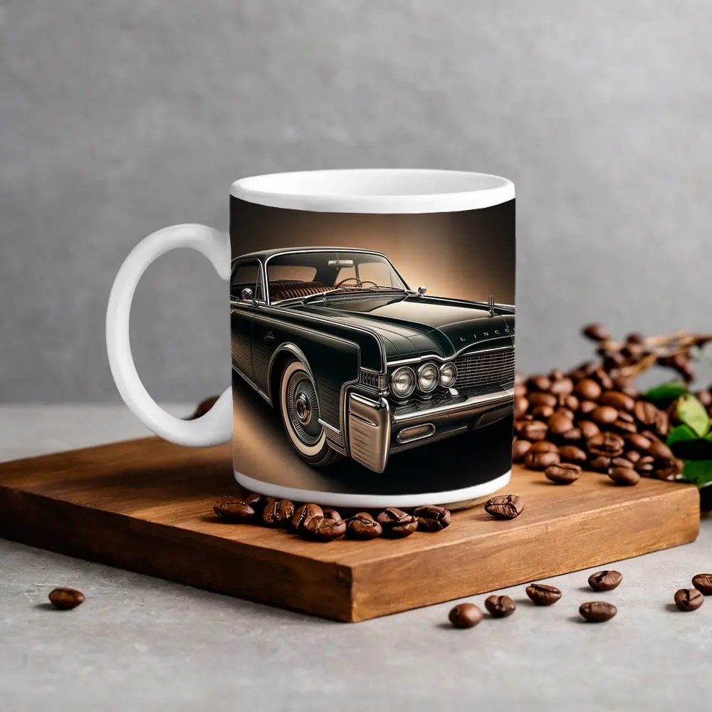 Lincoln Continental Classic Car Dark Background – Mugs