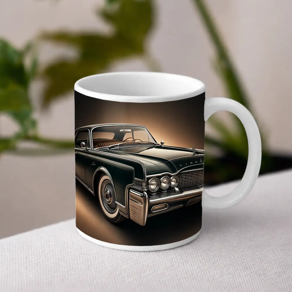 Lincoln Continental Classic Car Dark Background – Mugs