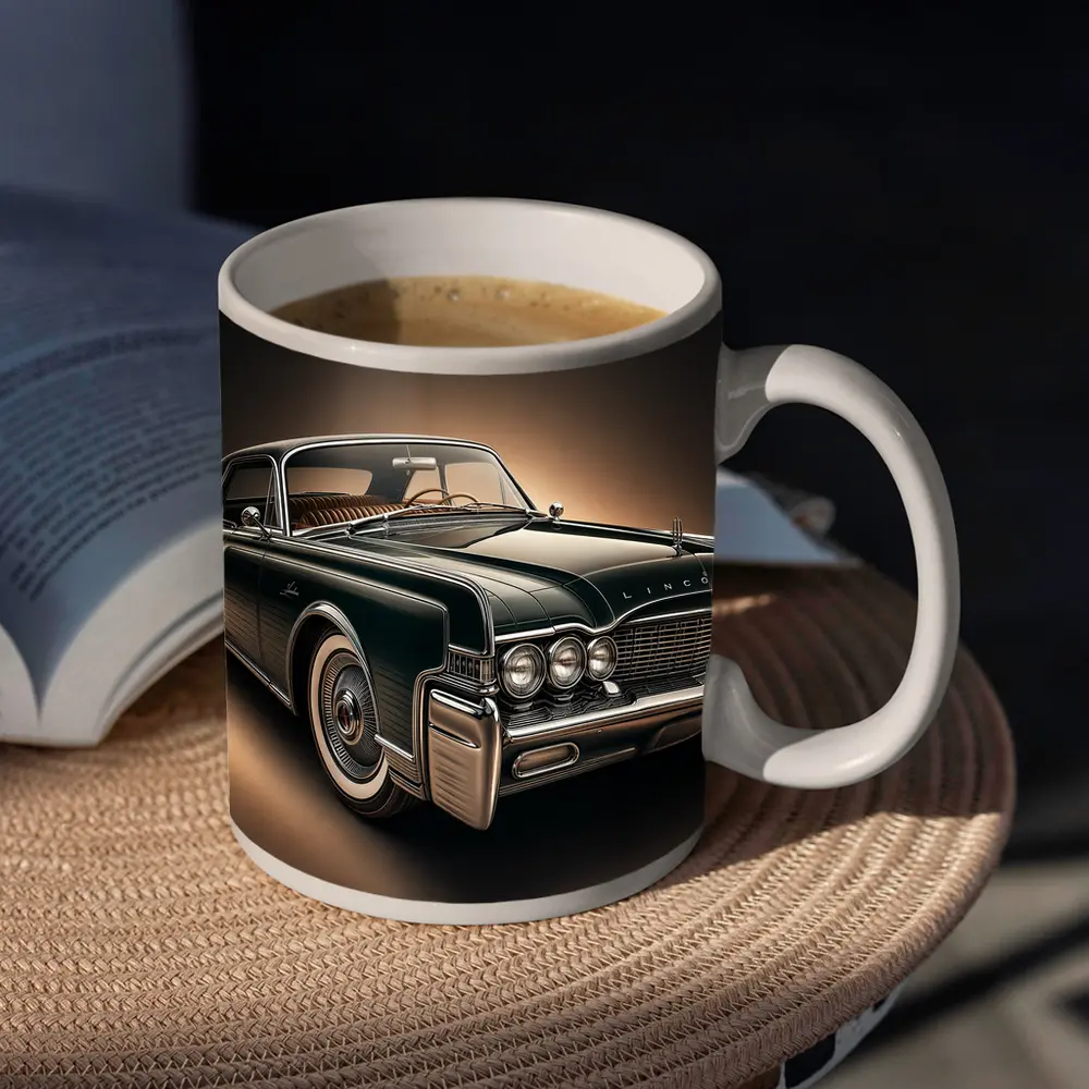 Lincoln Continental Classic Car Dark Background – Mugs