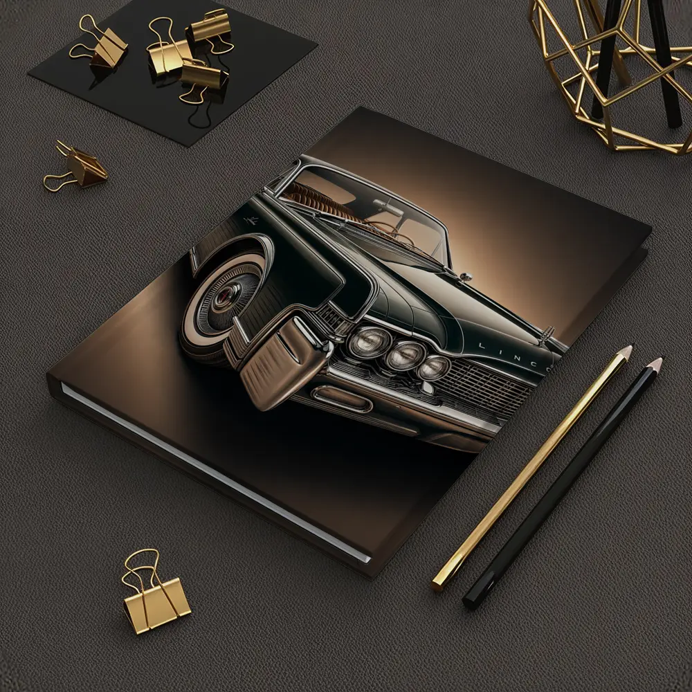 Lincoln Continental Classic Car Dark Background – Notebooks