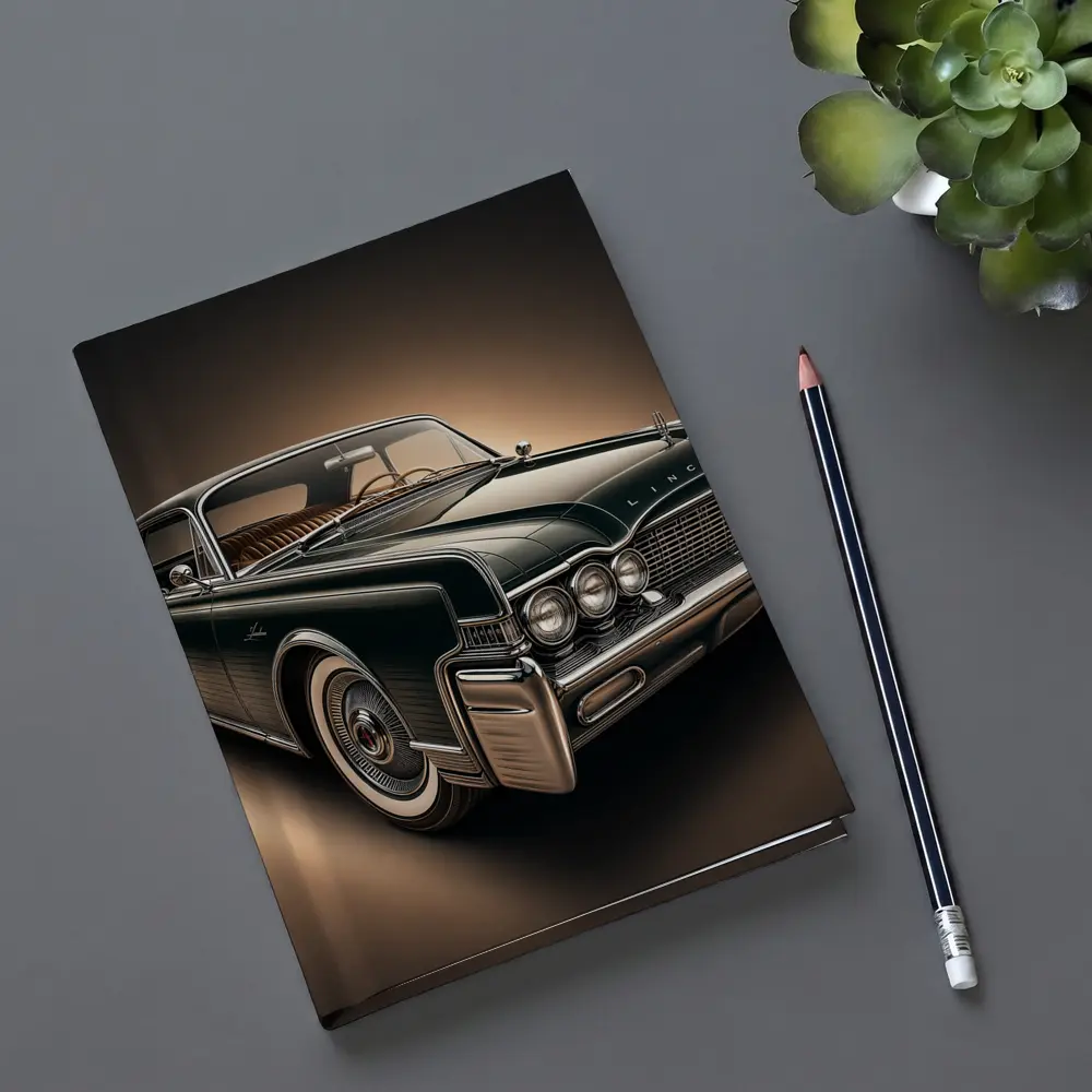 Lincoln Continental Classic Car Dark Background – Notebooks